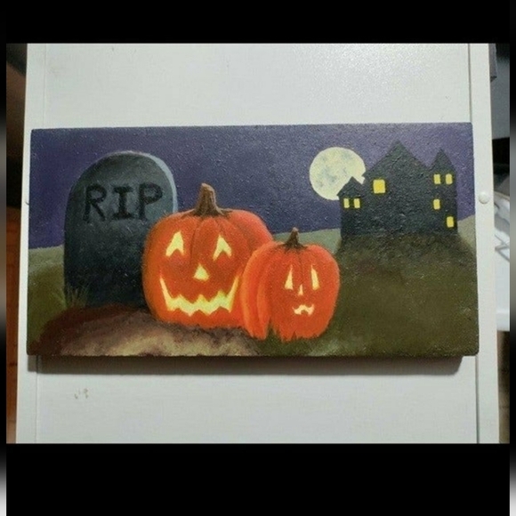 🎃🍁NEW Halloween Autumn Haunted House Wall Decoration/Picture/Pai… - Picture 3 of 12